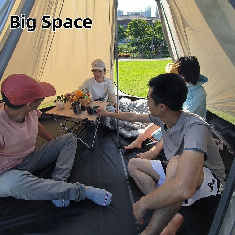 Cheap Goat Tents Outdoor Pyramid Tent 3 4 People Double Layer Indian Style Camping Tent High Quality Aluminum Pole Teepee Family Travel Yurt Tent   